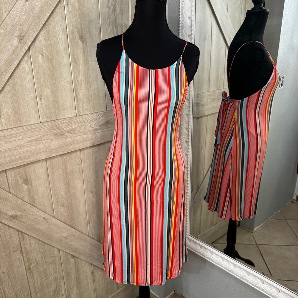 Alice + Olivia Multicolor Striped Midi Dress